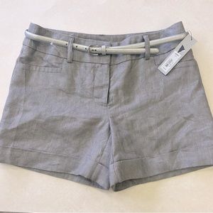 NWT APT.9 SILVER SHINY SHORTS WITH SILVER BELT IN SIZE 6